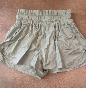 Light Sage Women's Elastic Waist Shorts thumbnail 1