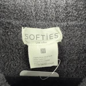 Softies Marshmallow Rib Mock Neck Sweater Black Sz L Plush Cozy Lounge Oversized thumbnail 4