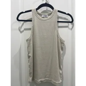 Anine Bing Eva Fitted Tank Top in Taupe Sz L thumbnail 2
