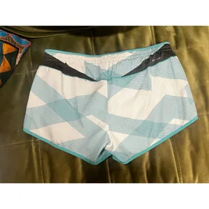 Nike Dri-FIT Running Shorts Women’s Medium Aqua White Geometric Athletic thumbnail 6