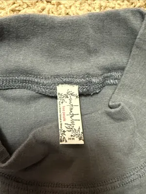 Ribbed Mock Neck Long Sleeve Top - Slate Blue Gray thumbnail 2