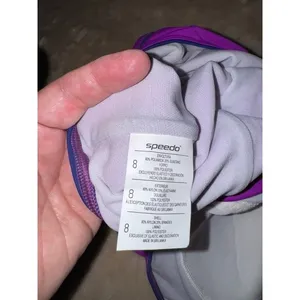 Speedo Womens Purple Racerback One Piece Swimsuit Padded Training Swimwear 8 (C) thumbnail 3