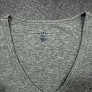 Light Gray Cotton V-Neck T-Shirt thumbnail 4