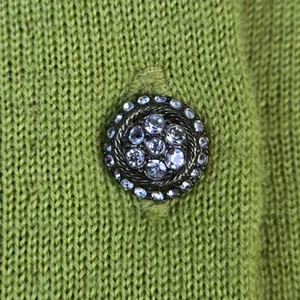 J.Crew Womens Green 100% Merino Wool Cardigan Jeweled Buttons 99545 Size S thumbnail 6