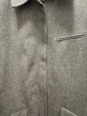 Evan Picone Herringbone Tan Wool-Blend Tailored Equestrian Blazer 12 thumbnail 3
