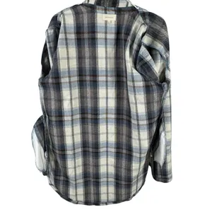MELLODAY Blue Plaid Shacket XL Oversized Flannel Jacket‎ Lightweight Coat thumbnail 3
