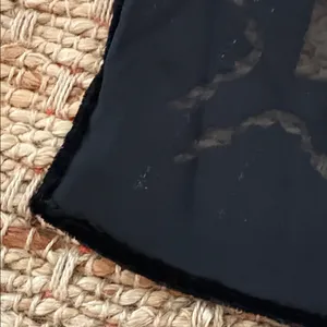 Velvet Burnout Abstract Floral Scarf in Black and Red thumbnail 4