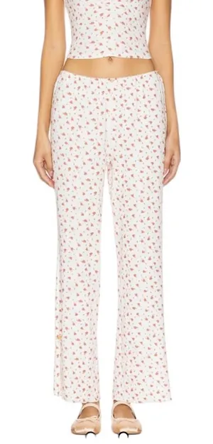 Free People Fresh In Love Floral Lounge Pants Size Medium thumbnail 1