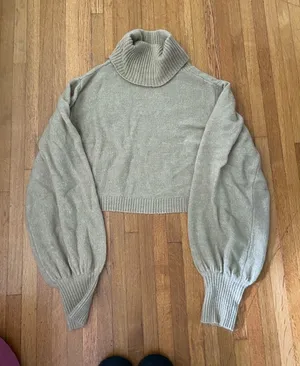 Princess Polly Beige Mockneck Sweater Cropped thumbnail 1