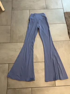 Aerie Crossover High Waist Flare Leggings — Blue thumbnail 3