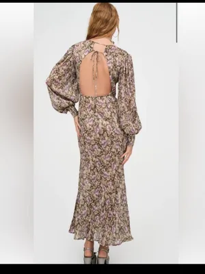 For Love & Lemons Lavender Wynne Floral Cutout Maxi dress NWT thumbnail 4