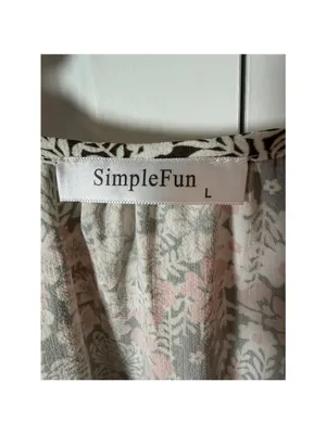 SimpleFun Floral Blouse L Brown Pink Size L thumbnail 3