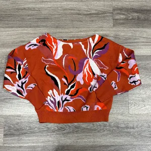 Maeve Rust Floral Sweatshirt Women’s Boat neck Pullover Size Medium thumbnail 2