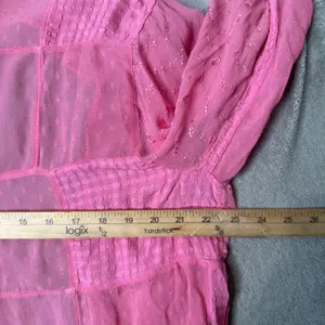 Young Threads Pink Patchwork Open Front Cardigan Size L Festival Embroidered NEW thumbnail 9