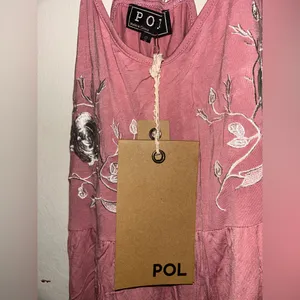 NWT POL Embroidered Lace-Back Women's Top - Pink thumbnail 5