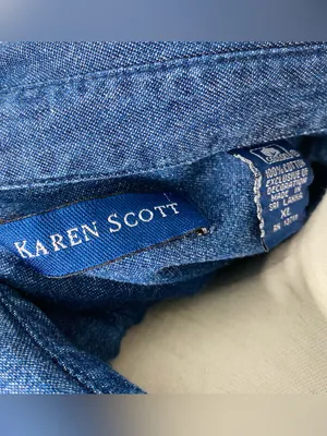 VINTAGE KAREN SCOTT Embroidered Spiderweb Denim Shirt thumbnail 8