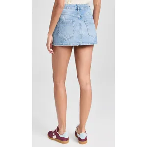 Free People x We The Free Wynne Denim Skirt in Light Indigo 26 New Womens Jean thumbnail 14