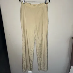 We The Free Cream High‎ Rise Flowy Side Zipper Button Beach Pants thumbnail 2