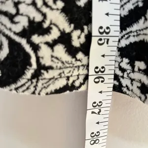 Ark & Co Black White Floral Damask Jacquard A-Line Mini Dress Size‎ M 3/4 Sleeve thumbnail 7
