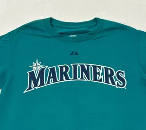 Seattle Mariners Ken Griffey Jr #24 Mariner Blue Baseball Jersey Tee Shirt Adult size S thumbnail 1