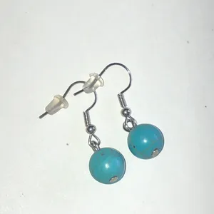 Turquoise Color Beaded Boho Dainty Drop Earrings Blue thumbnail 3