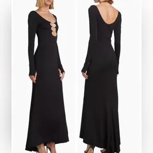 New! Alice + Olivia Kalena Plunge Crystal Jersey Cut Out Maxi Dress Sz‎ 8 $550 thumbnail 4