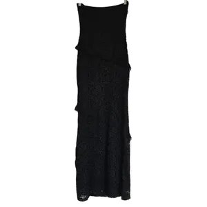 More to Come Revolve Black Xandra‎ Strapless Ruffle Lace Cocktail Maxi Dress NWT thumbnail 7
