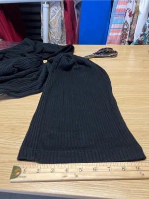 Reformation‎ Black Ribbed Wide-Leg Jumpsuit with Tie Waist thumbnail 14