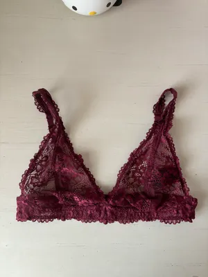 Monki NWOT maroon burgundy red lace detailed bralette - small thumbnail 5