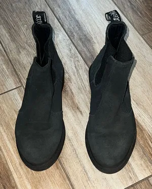Dr. martens  black suede flora booties thumbnail 1