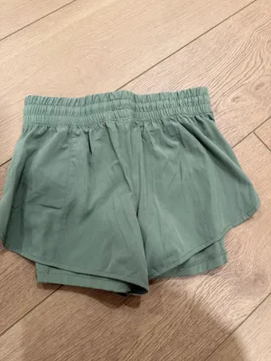 Amazon Sage green running shorts with spandex underneath thumbnail 2