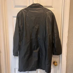 VTG General Clothing‎ Company Ltd Black Leather Jacket WomenscL 80's Oversized thumbnail 6