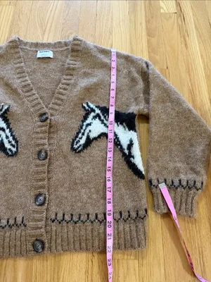 Old Navy Wool Blend Horse Western Cardigan Sz S thumbnail 5