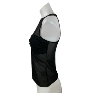 Reformation Rose Black Mesh Sheer Bustier Sleeveless Knit Cami Tank Top Size S thumbnail 2
