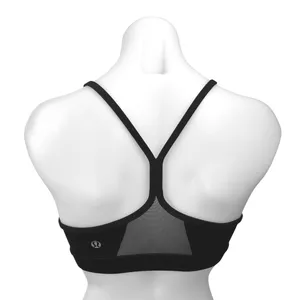 Lululemon Flow Y Black Scoop Neck Spaghetti Racerback Sports Bra Tank Top Size 2 thumbnail 2