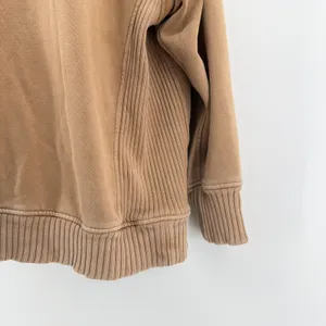 Aerie Camel Tan Oversized Ribbed Trim Crewneck Sweatshirt Medium Pullover Cozy thumbnail 2