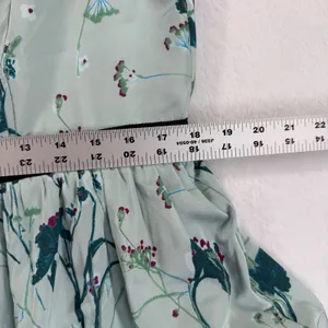 Tuckernuck Floral Tiered Dress Long Sleeve Womens XL Green Black‎ Trim READ thumbnail 3