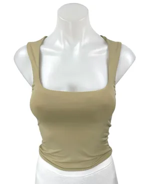 Princess Polly Beige Tan Sleeveless Square Neck Cami Camisole Tank Crop Top Sz 2 thumbnail 1