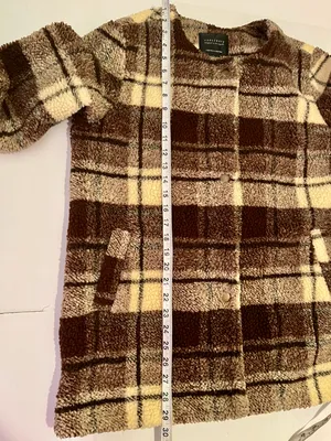 Plaid Snap Button Sherpa Teddy Jacket/ Coat thumbnail 11