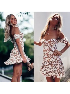 For Love & Lemons Amelia Floral Appliqué Off Shoulder Mini Dress in Medium thumbnail 3