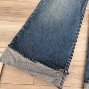 Sneak Peek Women Medium‎ Wash Wide Leg Cuffed Denim Jeans Size W32 thumbnail 2