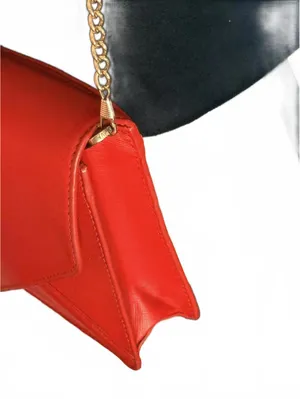 Tory Burch Red Leather Crossbody Bag with Gold Chain Strap thumbnail 3