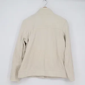 Merona Womens Full Zip Fleece Jacket Cream Off-White Mock Neck Size L thumbnail 6