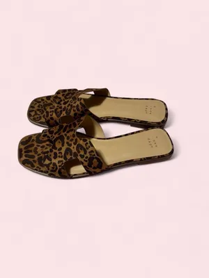 a new day Leopard Print Slide Sandals - Brown/Black thumbnail 4
