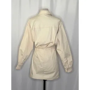 ZARA Natural Cream Shirtdress Mini Shirt Dress Buttons Pockets Twill Small thumbnail 9