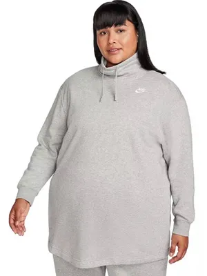 Nike Plus Size Oversized Mock-Neck Fleece Sweatshirt in Grey, Size 3X, NWT thumbnail 10