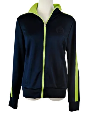 Ralph Lauren Active Womens MED Blue Green Crest Zip Up Track Jacket Logo Crest thumbnail 1