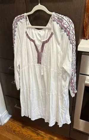 Old Navy embroidered‎ hobo white dress 2XL thumbnail 1
