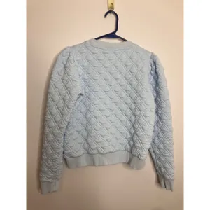 Tuckernuck Sport Quilted Sweatshirt Women S Light Blue Excellent Puff Shoulder thumbnail 6