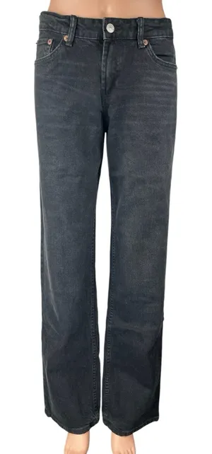 Zara Women's Black Mid Rise Relaxed Fit Stretch Casual Straight Denim Jeans Sz 6 thumbnail 1